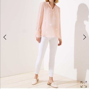 Loft Maternity cropped White Jeans